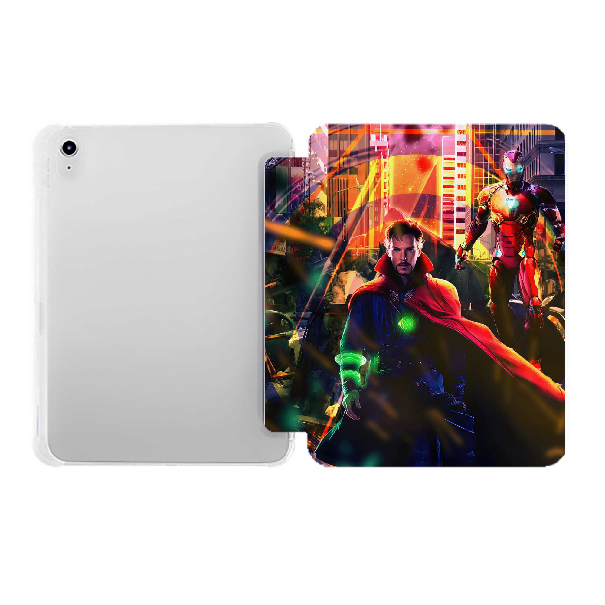 （画像用） アベンジャーズ The Avengers IPad ケース ペン収納付き 三つ折りスタンド PUレザー×シリコン 対応機種9.5/10.5/10.9インチ